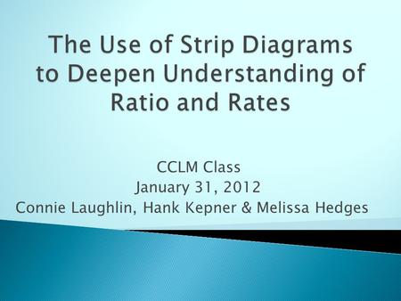 CCLM Class January 31, 2012 Connie Laughlin, Hank Kepner & Melissa Hedges.