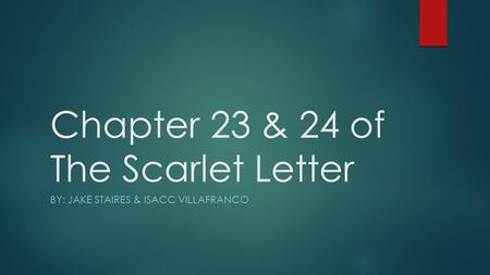 Chapter 23 & 24 of The Scarlet Letter
