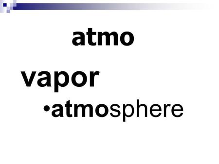 Atmo vapor atmosphere. ideo idea ideology idealism.