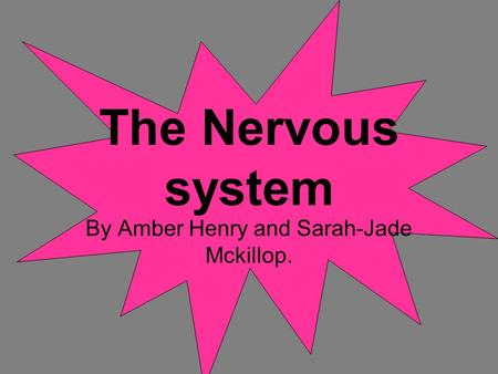 The Nervous system By Amber Henry and Sarah-Jade Mckillop.