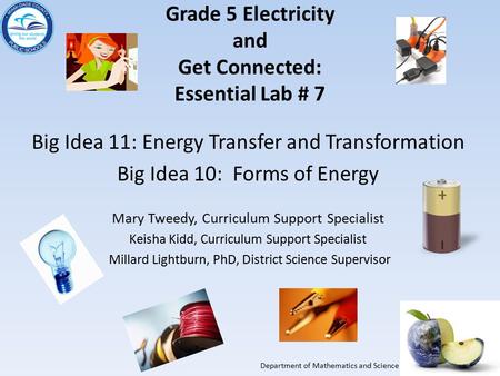 Grade 5 Electricity and Get Connected: Essential Lab # 7