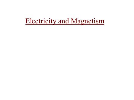 Electricity and Magnetism. Electricity “Electricity came from the Greek words elektor, for beaming sun and elektron, both words describing amber.