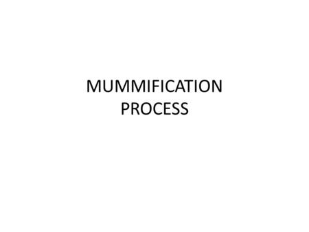 MUMMIFICATION PROCESS