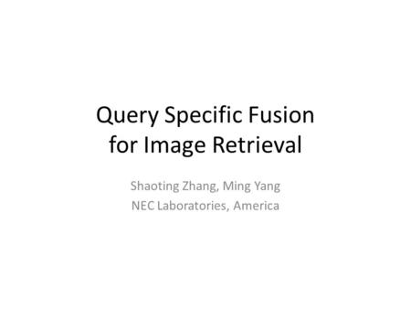 Query Specific Fusion for Image Retrieval