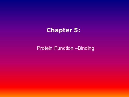 Protein Function –Binding