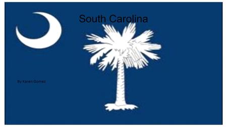 South Carolina By Karen Gomez. Sate nickname My state nickname is Palmetto state.