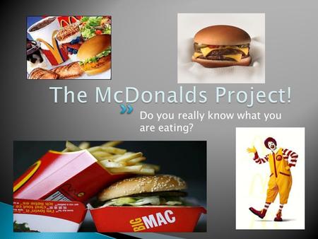 Do you really know what you are eating?.  New York City artist and photographer Sally Davies, bought a McDonald's Happy Meal back in April 2010 and left.