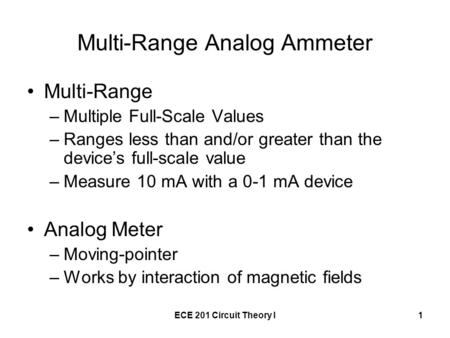 Multi-Range Analog Ammeter
