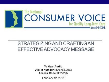 Strategizing and Crafting an Effective Advocacy Message