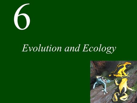 Evolution and Ecology.