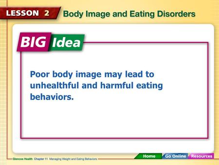 Poor body image may lead to unhealthful and harmful eating behaviors.