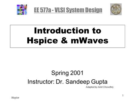 Introduction to Hspice & mWaves