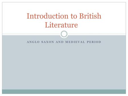 Introduction to British Literature