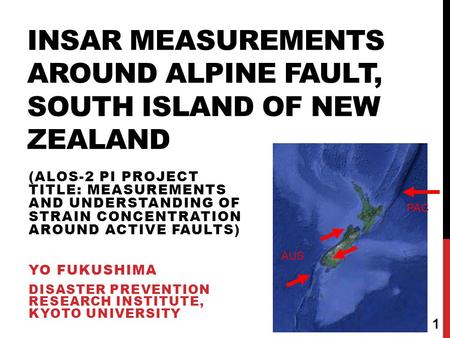 InSAR measurements around Alpine Fault, South Island of New Zealand