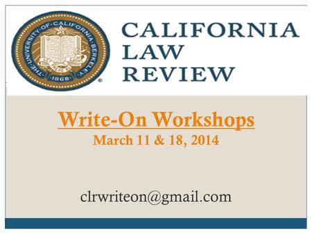 Write-On Workshops March 11 & 18, 2014