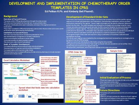 DEVELOPMENT AND IMPLEMENTATION OF CHEMOTHERAPY ORDER TEMPLATES IN CPRS
