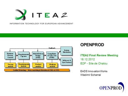 OPENPROD ITEA2 Final Review Meeting 18.12.2012 EDF - Site de Chatou EADS Innovation Works Wladimir Schamai.