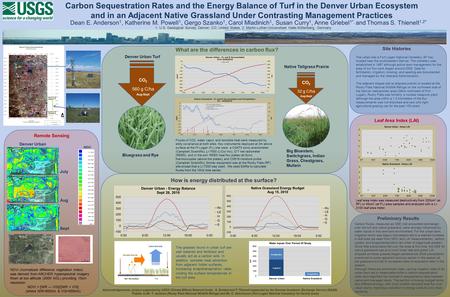 Carbon Sequestration Rates and the Energy Balance of Turf in the Denver Urban Ecosystem and in an Adjacent Native Grassland Under Contrasting Management.