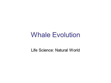 Life Science: Natural World