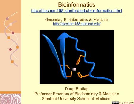 Doug Brutlag 2011 Bioinformatics   Genomics, Bioinformatics.