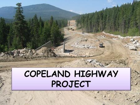 COPELAND HIGHWAY PROJECT. STUDY AREA > Purcell Mountains > 16 miles of Highway 95 > 300 km 2 > Pacific maritime climate > Elevations range from 540 to.