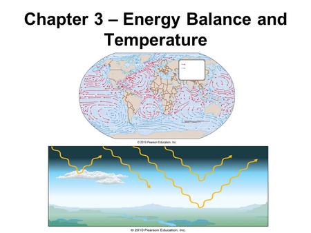 Chapter 3 – Energy Balance and Temperature. The Fate of Solar Radiation We owe it all to the sun… 3 things can happen to solar (and all) radiation: 1)