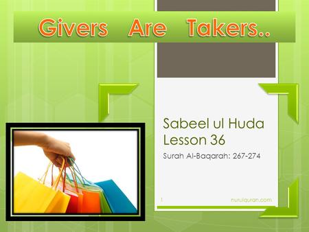 Sabeel ul Huda Lesson 36 Surah Al-Baqarah: 267-274 nurulquran.com1.