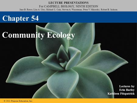 Chapter 54 Community Ecology.