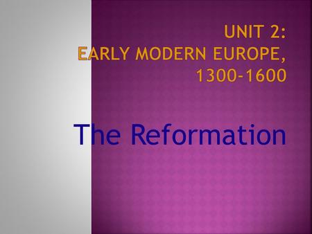 The Reformation. 1. Excommunication = act depriving a person from belonging to a church body or group 2. Hierarchy = a ranking of clergy, each subordinate.