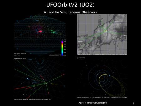 April / 2010 UFOOrbitV2 1 UFOOrbitV2 (UO2) A Tool for Simultaneous Observers.