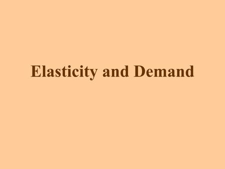 Elasticity and Demand. The law of demand tells us that there is an inverse relationship between price and quantity demanded. But it does not tell us how.