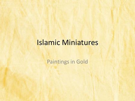 Islamic Miniatures Paintings in Gold. World Map Red box marks the area of Central and West Asia.