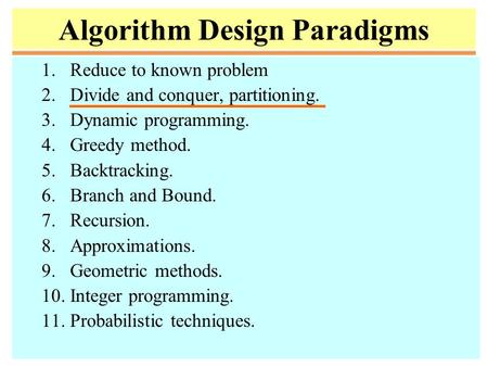Algorithm Design Paradigms