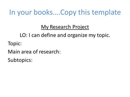 In your books….Copy this template