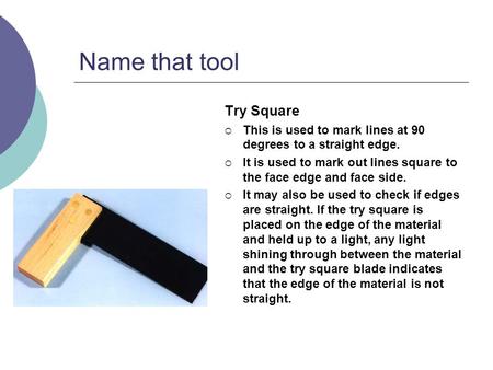 Name that tool Try Square