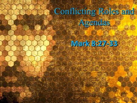 Conflicting Roles and Agendas Conflicting Roles and Agendas