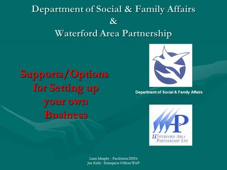 Department of Social & Family Affairs & Waterford Area Partnership