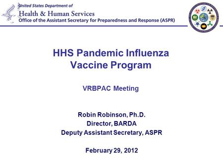 Pre-2003 Pandemic Influenza Vaccine Goal & Strategy