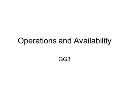 Operations and Availability GG3. Key decisions Summary of Key Decisions for the Baseline Design The linac will have two parallel tunnels so that the support.