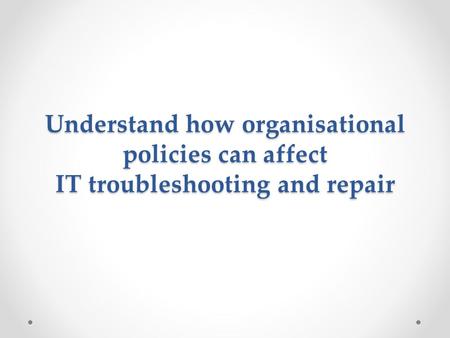 Organisational policies