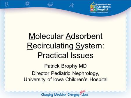 Molecular Adsorbent Recirculating System: Practical Issues