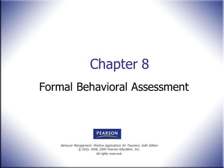 Formal Behavioral Assessment