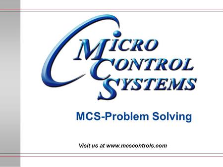 KEYPAD / DISPLAY Visit us at www.mcscontrols.com MCS-Problem Solving.