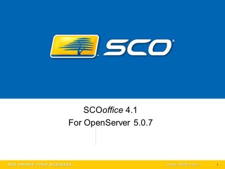 1 SCOoffice 4.1 For OpenServer 5.0.7. 2 Pre-installation Handout.