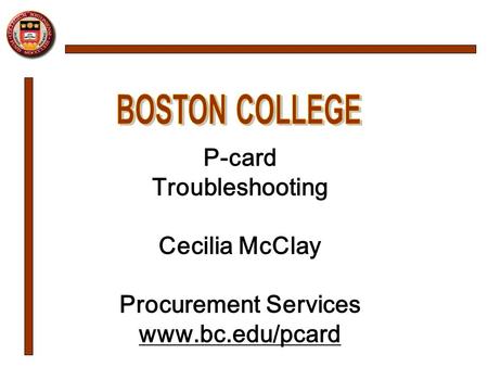P-card Troubleshooting