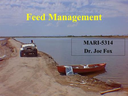 Feed Management MARI-5314 Dr. Joe Fox. Feed Appearance Feeding behavior of aquatic animals is usually associated with some quality of the feed: odor,