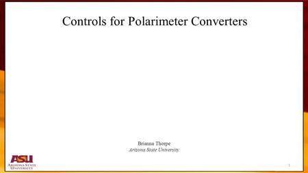 Controls for Polarimeter Converters