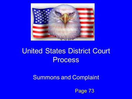 United States District Court Process Summons and Complaint Page 73.