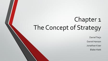 Chapter 1 The Concept of Strategy