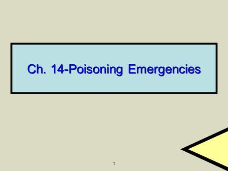 Ch. 14-Poisoning Emergencies